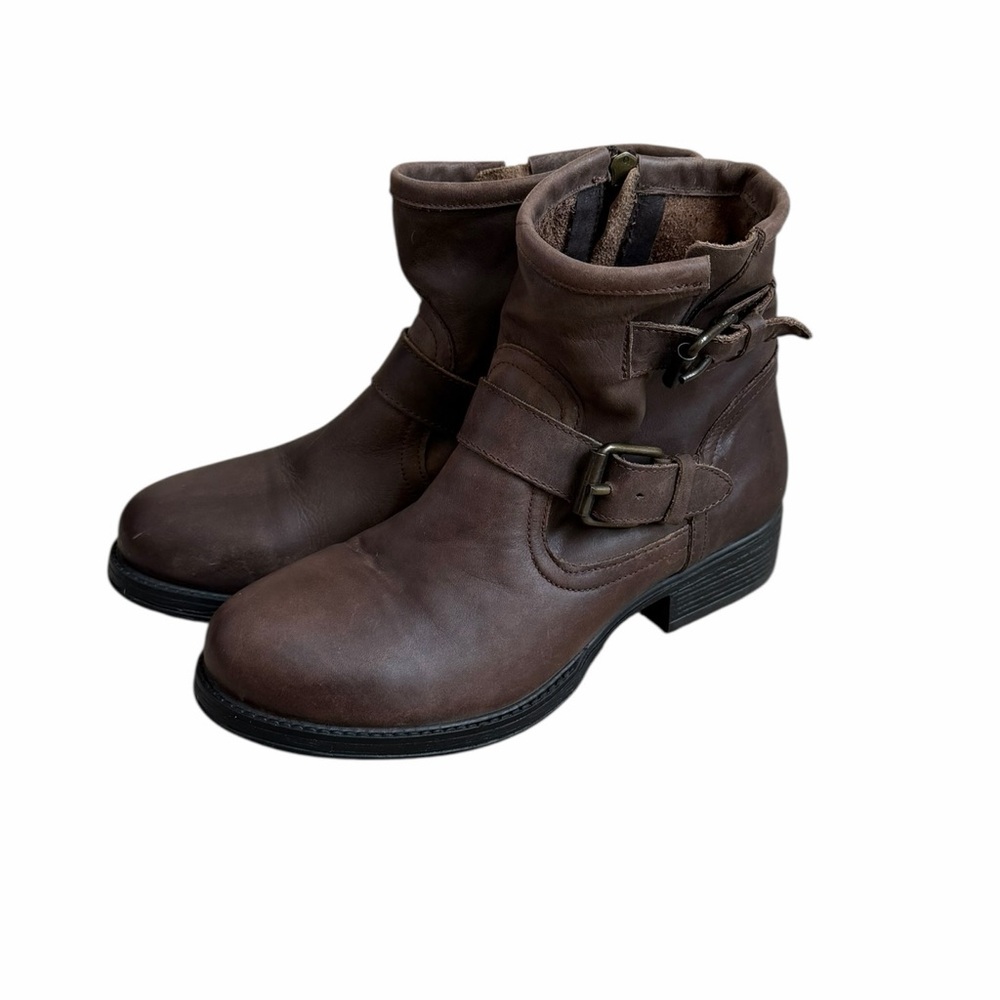 Artisan Crafted By Zigi Elicia Brown Leather Ankle Boots with Buckle Size 8.5